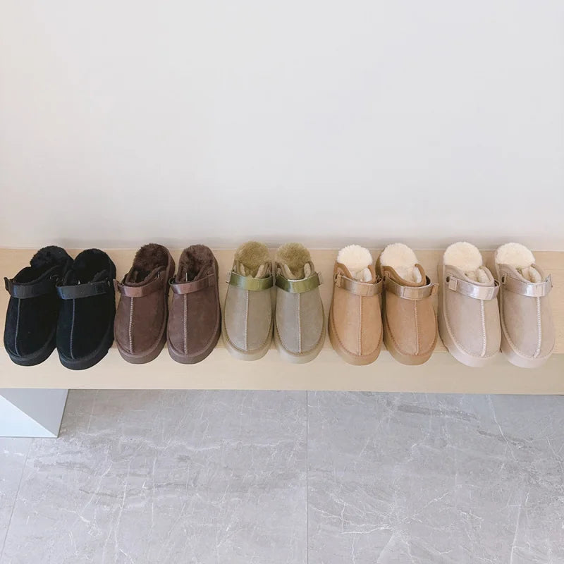 Platform Slippers Winter Boken