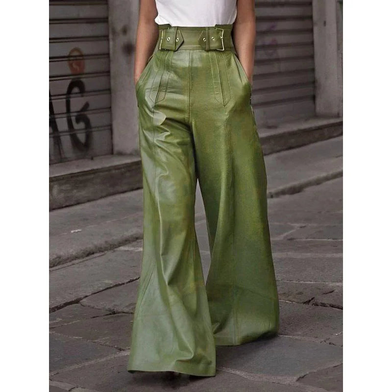 Faux PU Long Pants