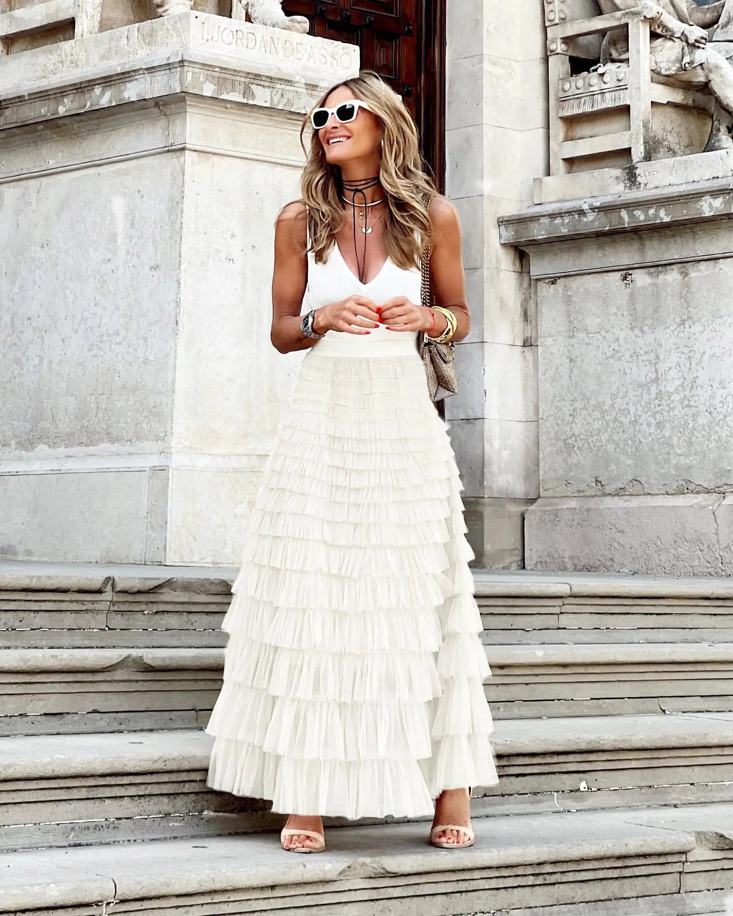 Long Skirt Tulle High Waist