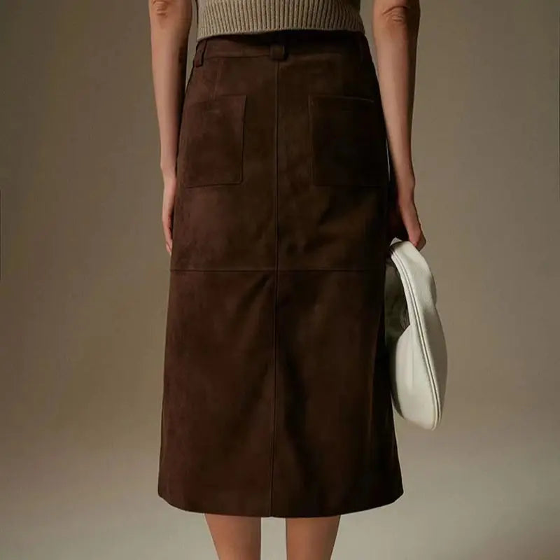 Leather Suede Skirt