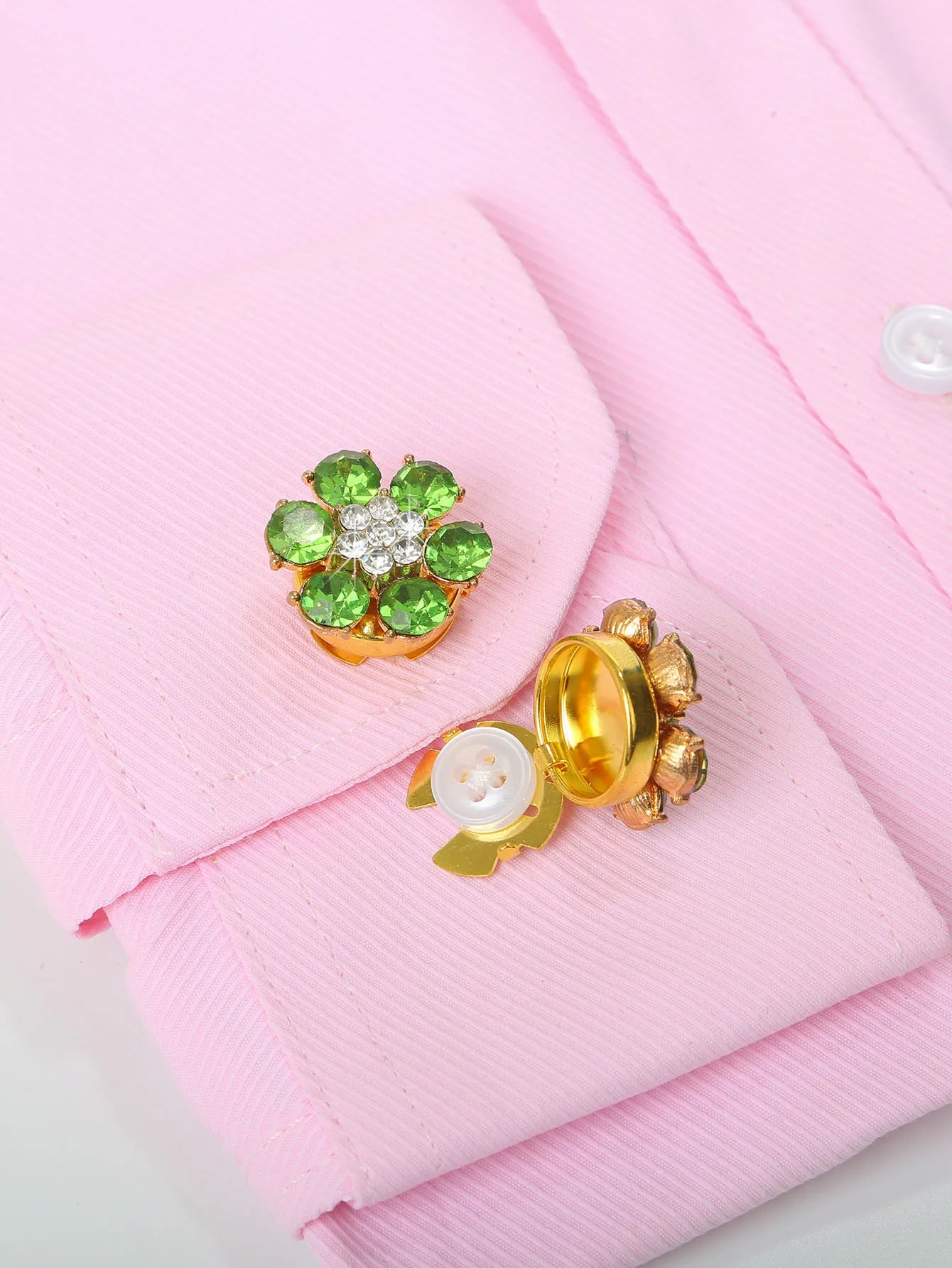 2pcs/set Flower Button Cufflinks