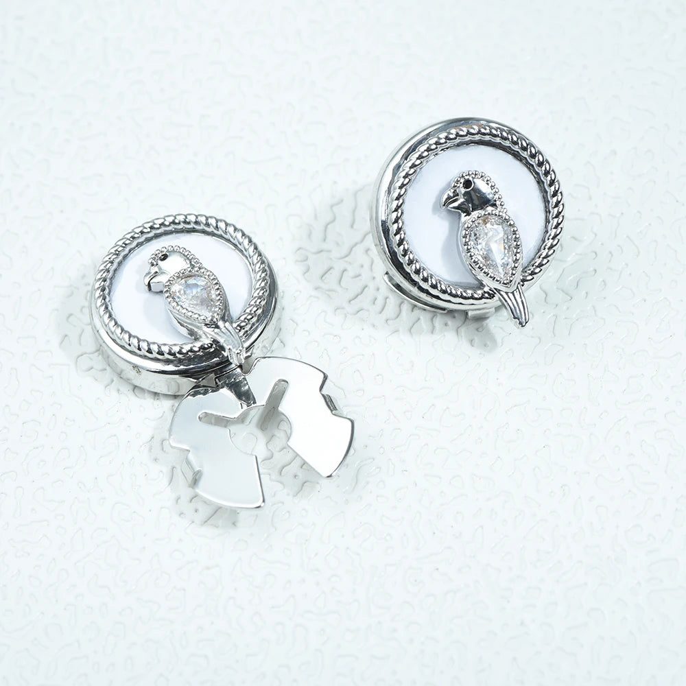 2 pcs/lot Crystal Bird Button