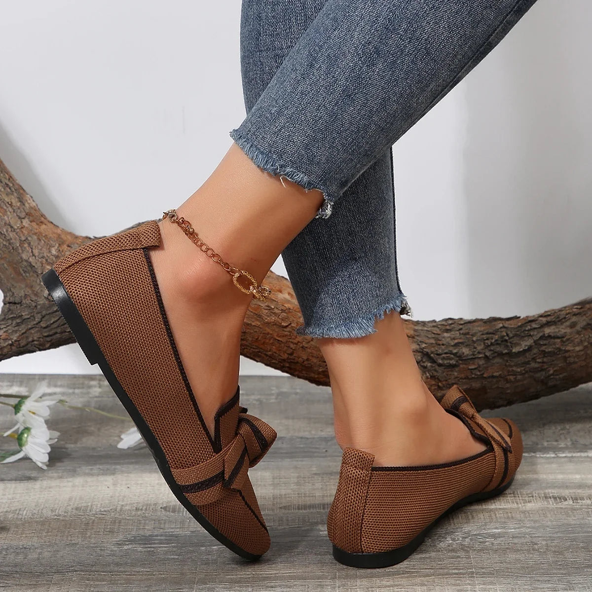 Woman Fashion Casual Bow Low Heel Loafers