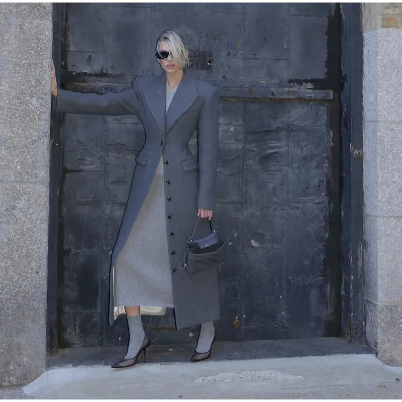 Elegant Single Breast Overcoat