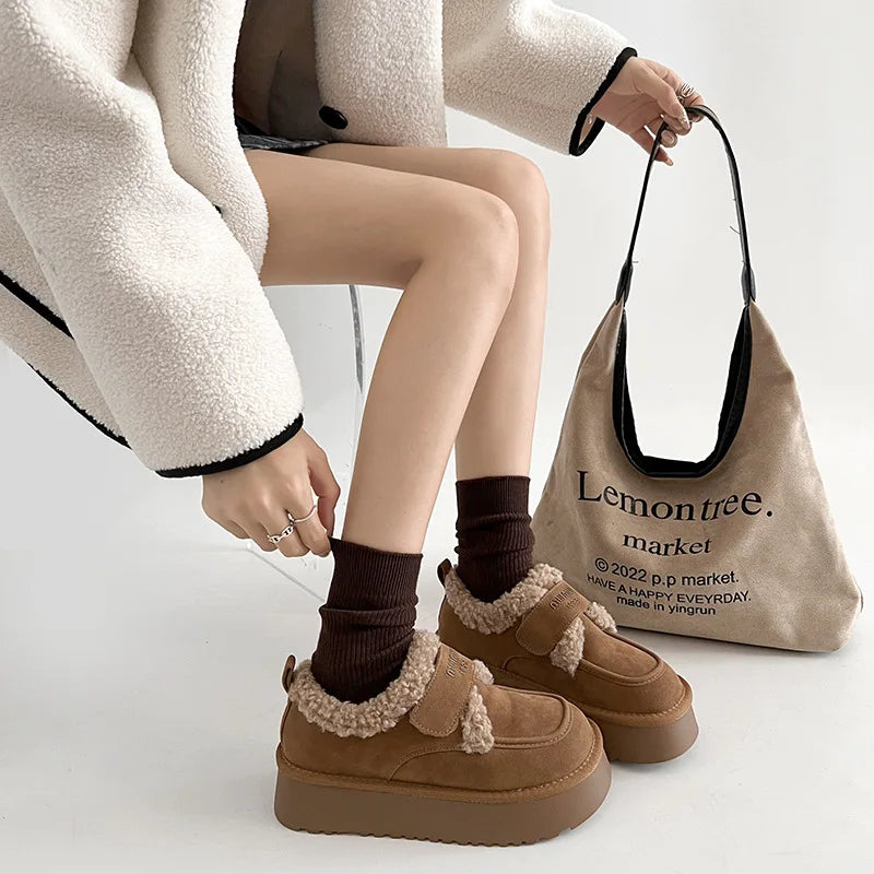 Plush Thickened Fluffy Snow Boots