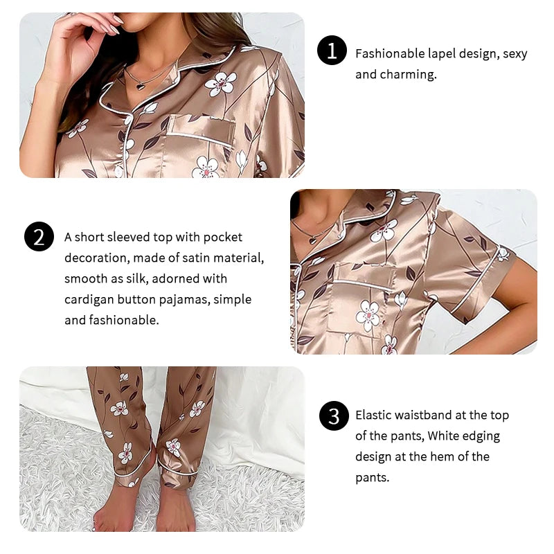 Women's Floral Satin Pajama