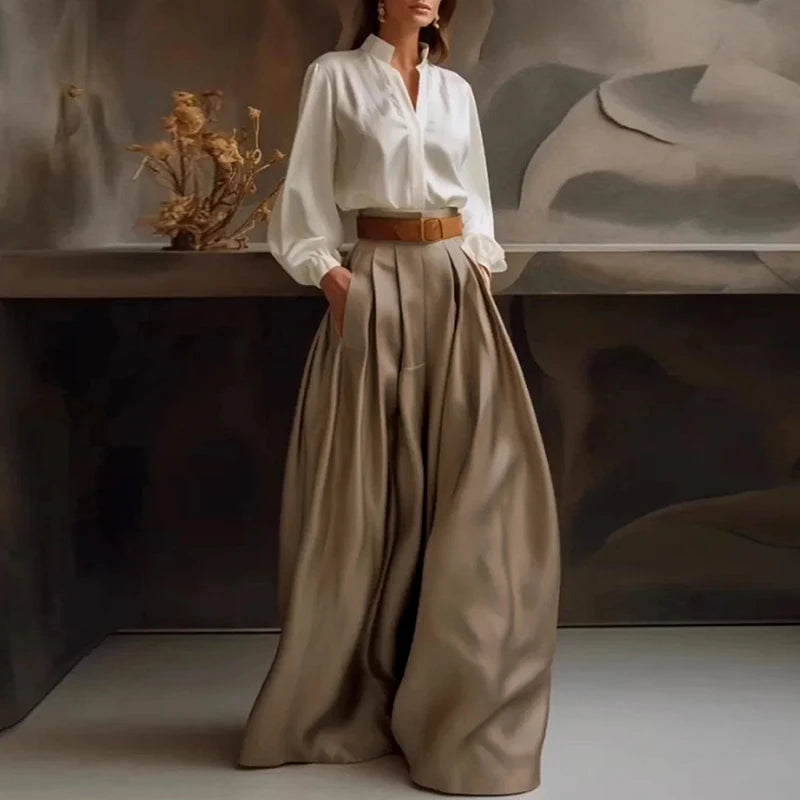 Casual Solid Color Loose Wide Leg Pants