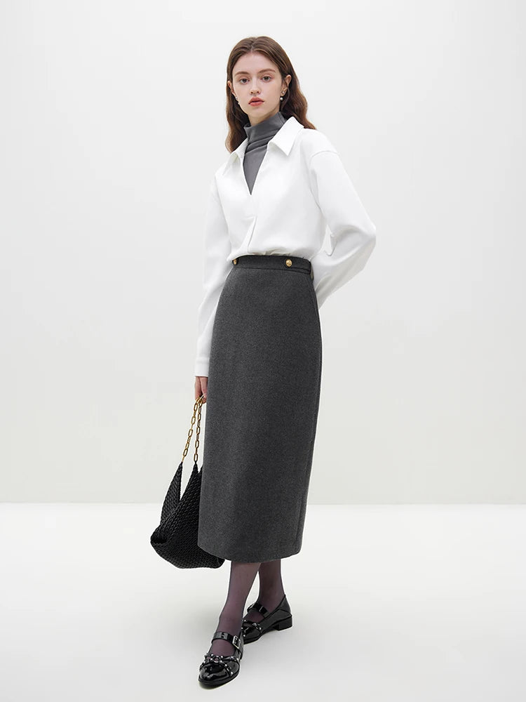 Woolen Jacket & Straight Skirts  Set