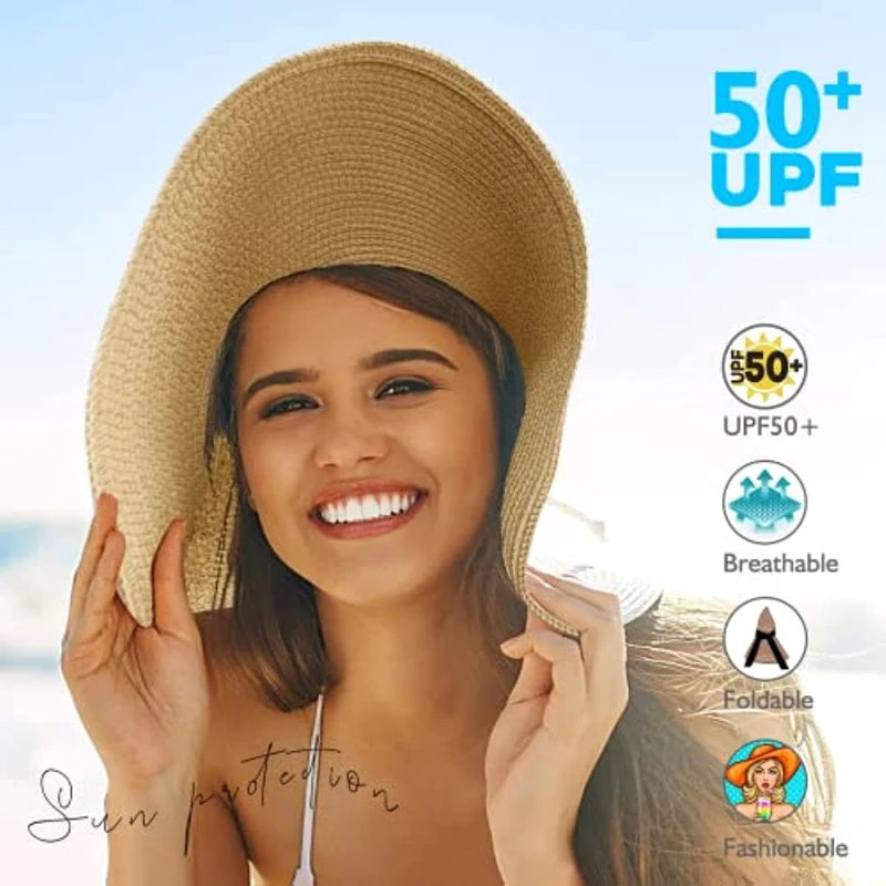 Summer Solid Color  Oversized Sun Hat