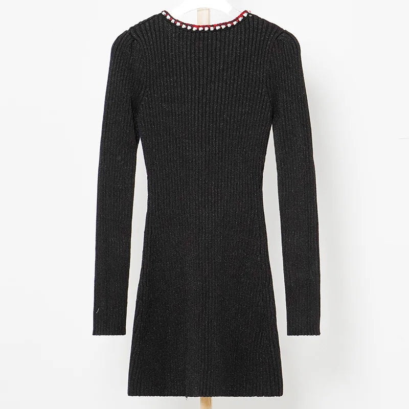 Knitted Long-sleeved Dress